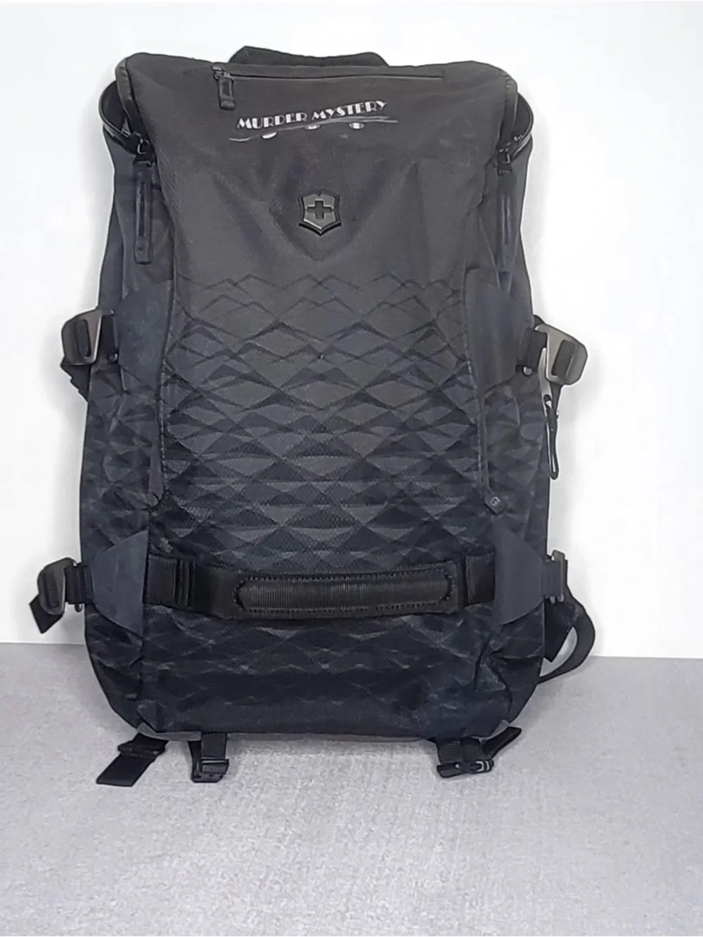 Victorinox Black Quilted Front Backpack with Compression Straps
